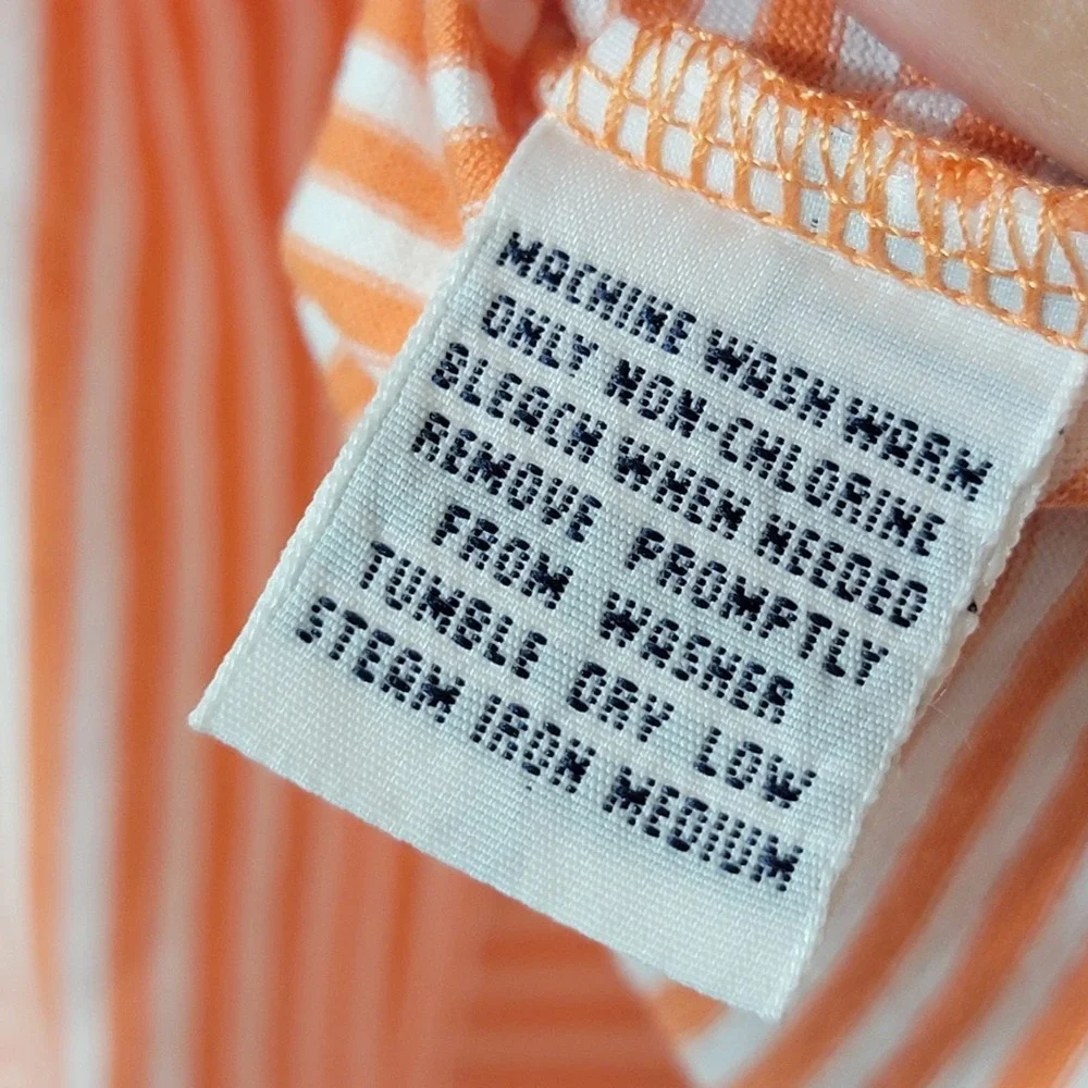 Polo Ralph Lauren Golf Polo Shirt Large Orange Striped Casual Collared Pima Soft